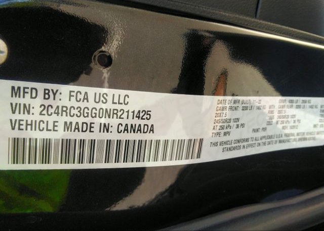 2022 CHRYSLER PACIFICA(VIN: 2C4RC3GG0NR211425