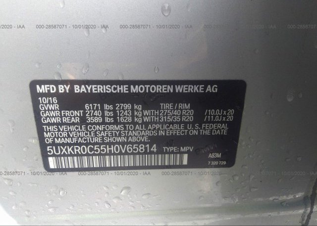 5UXKR0C55H0V65814 2017 BMW X5