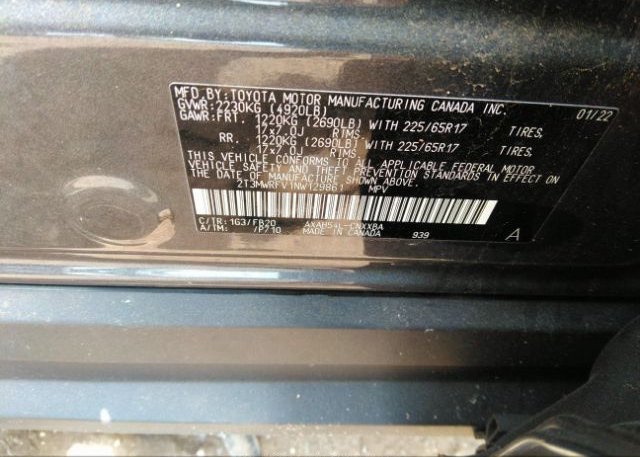 2022 TOYOTA RAV4(VIN: 2T3MWRFV1NW129861