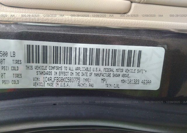 1C4RJFBG8KC583775 2019 JEEP GRAND CHEROKEE