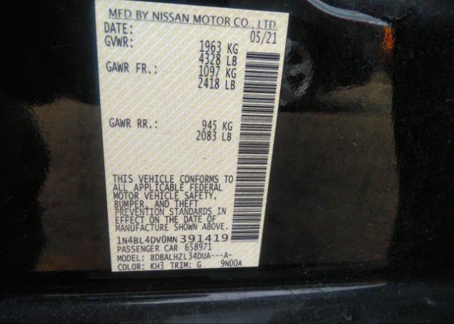 2021 NISSAN ALTIMA(VIN: 1N4BL4DV0MN391419