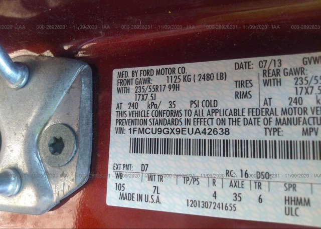 1FMCU9GX9EUA42638 2014 FORD ESCAPE