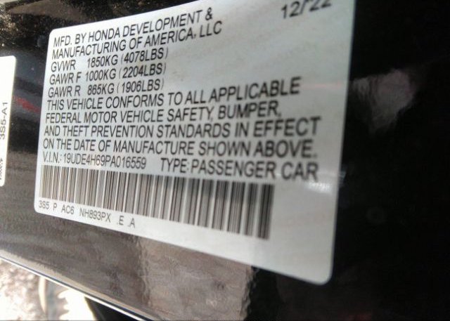 2023 ACURA INTEGRA(VIN: 19UDE4H69PA016559