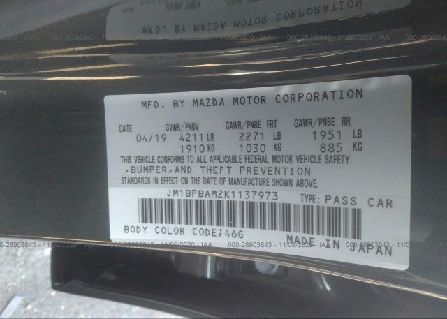 JM1BPBAM2K1137973 2019 MAZDA MAZDA3 SEDAN