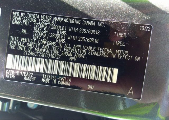 2023 LEXUS NX(VIN: 2T2AGCEZXPC016727