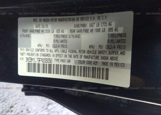 3MZBM1L79FM206058 2015 MAZDA MAZDA3