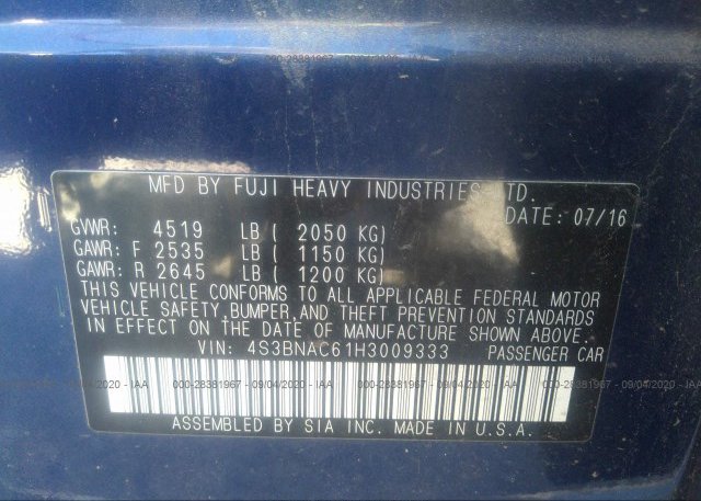 4S3BNAC61H3009333 2017 SUBARU LEGACY
