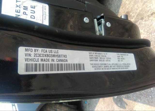 2021 DODGE CHARGER(VIN: 2C3CDXBG5MH587743