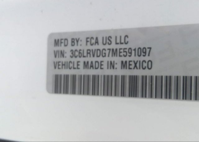 2021 RAM PROMASTER CARGO VAN(VIN: 3C6LRVDG7ME591097