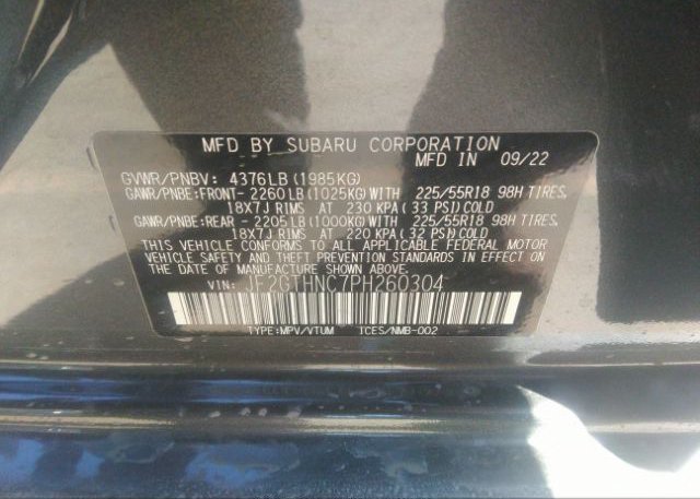 2023 SUBARU CROSSTREK(VIN: JF2GTHNC7PH260304