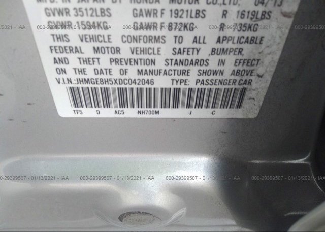 JHMGE8H5XDC042046 2013 HONDA FIT