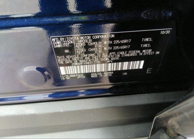 2021 TOYOTA RAV4(VIN: JTMR6RFVXMD013785