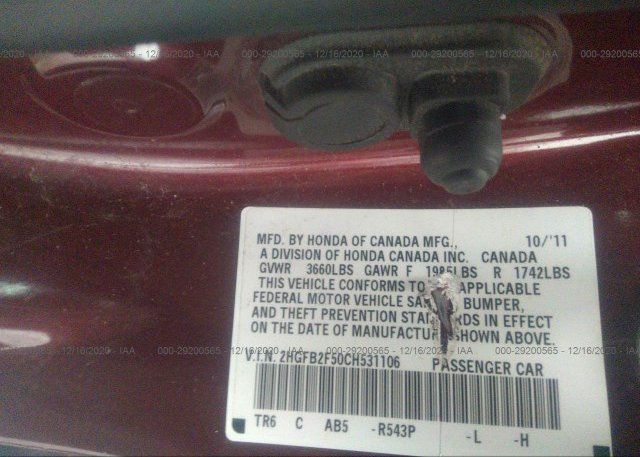 2HGFB2F50CH531106 2012 HONDA CIVIC SDN