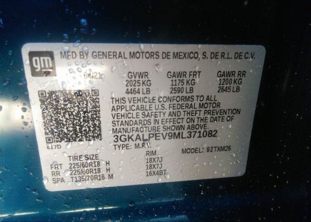 2021 GMC TERRAIN(VIN: 3GKALPEV9ML371082