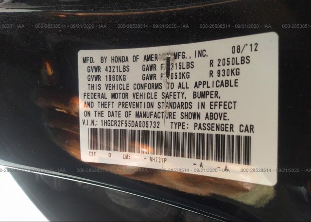 1HGCR2F55DA005732 2013 HONDA ACCORD SDN