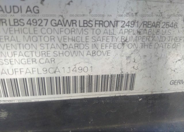 WAUFFAFL9CA114901 2012 AUDI A4