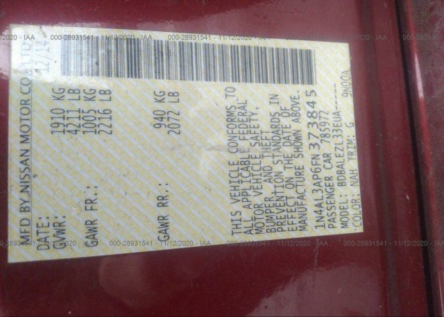 1N4AL3AP6FN373845 2015 NISSAN ALTIMA