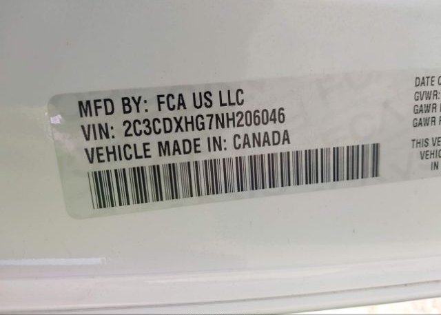 2022 DODGE CHARGER(VIN: 2C3CDXHG7NH206046