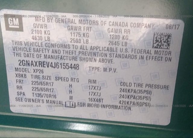 2GNAXREV4J6155448 2018 CHEVROLET EQUINOX