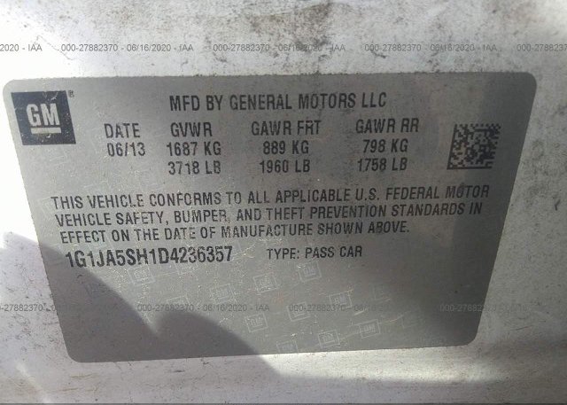 1G1JA5SH1D4236357 2013 Chevrolet SONIC