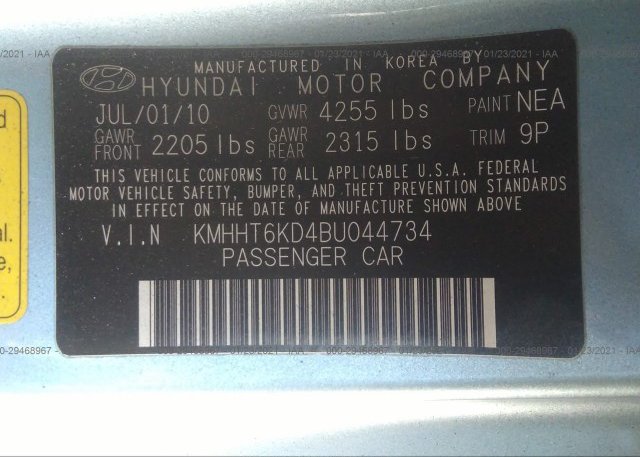 KMHHT6KD4BU044734 2011 HYUNDAI GENESIS COUPE