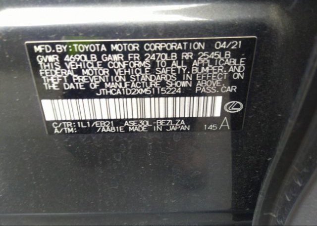 2021 LEXUS IS(VIN: JTHCA1D2XM5115224