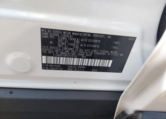 2023 TOYOTA RAV4(VIN: 4T3B6RFV8PU121749