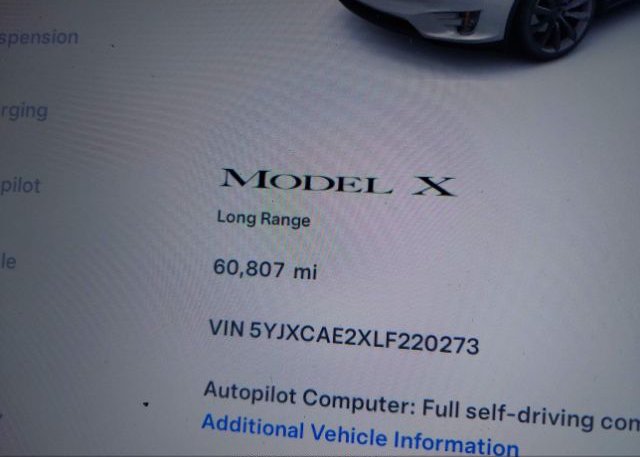 2020 TESLA MODEL X 5YJXCAE2XLF220273 Купить на Аукционе в США с