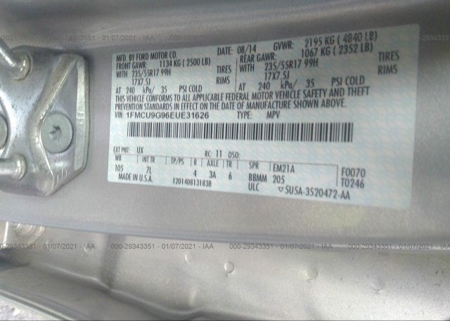 1FMCU9G96EUE31626 2014 FORD ESCAPE