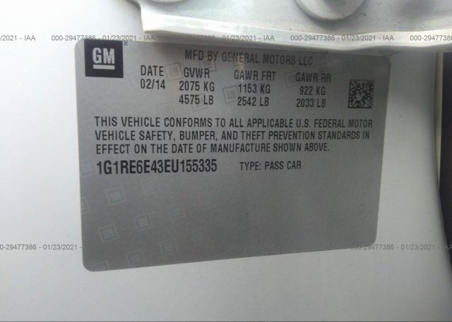 1G1RE6E43EU155335 2014 CHEVROLET VOLT