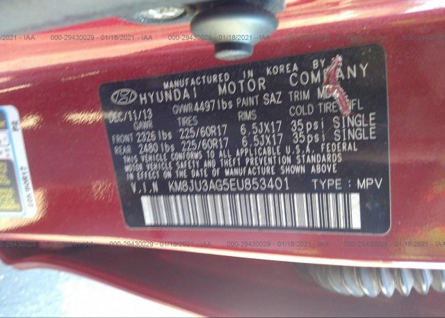 KM8JU3AG5EU853401 2014 HYUNDAI TUCSON