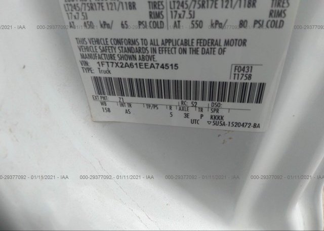 1FT7X2A61EEA74515 2014 FORD SUPER DUTY F-250 SRW