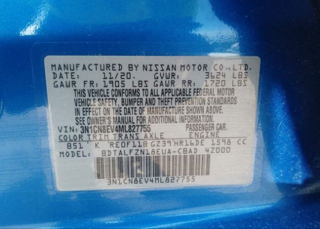 2021 NISSAN VERSA(VIN: 3N1CN8EV4ML827755
