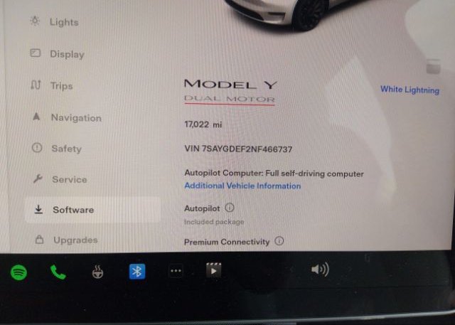 2022 TESLA MODEL Y(VIN: 7SAYGDEF2NF466737