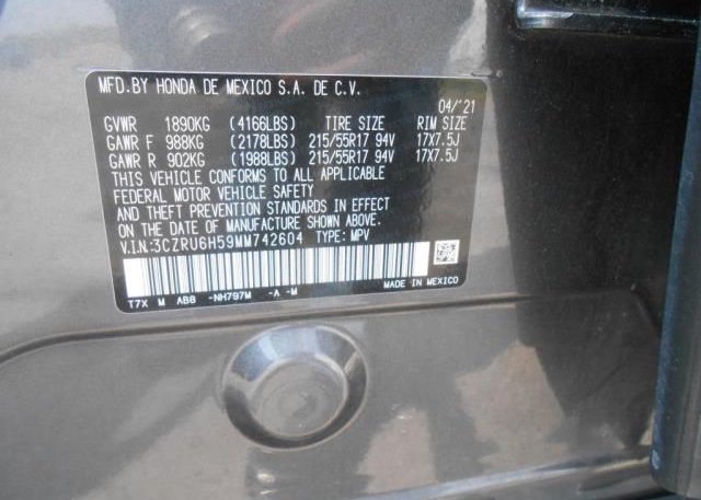 2021 HONDA HR-V(VIN: 3CZRU6H59MM742604