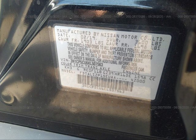 3N1CP5CU6KL507563 2019 NISSAN KICKS