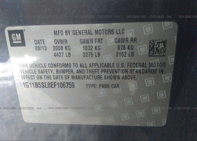 1G11B5SL8EF106759 2014 CHEVROLET MALIBU