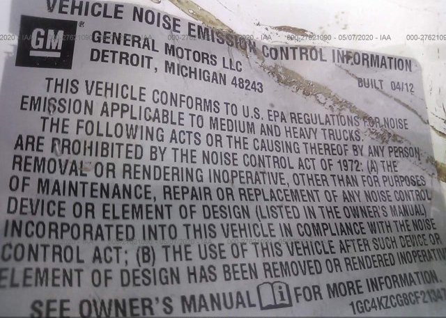 1GC4KZCG8CF213479 2012 CHEVROLET SILVERADO 3500HD
