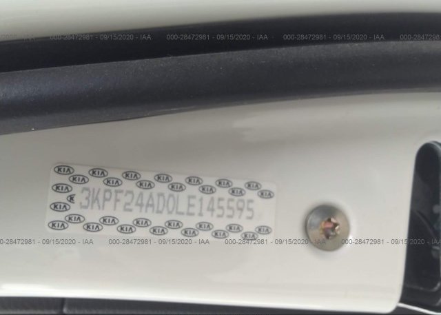 3KPF24AD0LE145595 2020 KIA FORTE