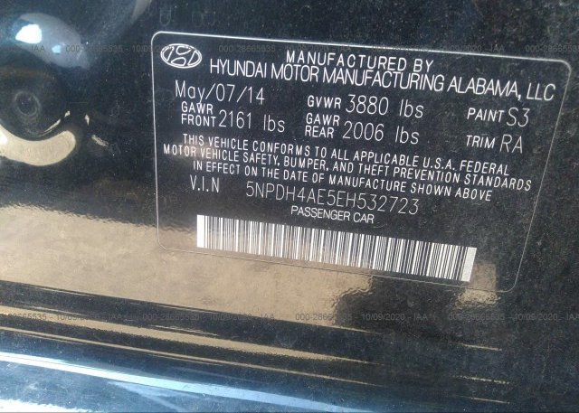 5NPDH4AE5EH532723 2014 HYUNDAI ELANTRA