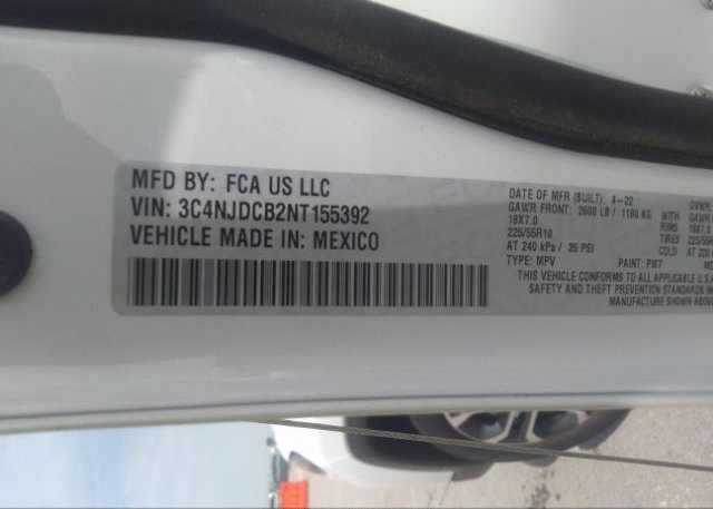 2022 JEEP COMPASS(VIN: 3C4NJDCB2NT155392