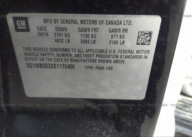 2G1WB5E3XE1170486 2014 CHEVROLET IMPALA LIMITED