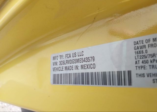 2021 RAM PROMASTER CARGO VAN(VIN: 3C6LRVDG5ME543579
