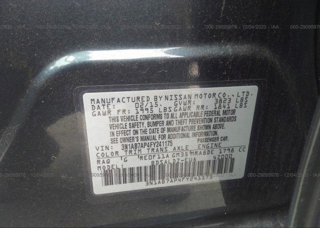 3N1AB7AP4FY241175 2015 NISSAN SENTRA