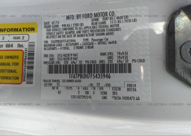 1FATP8UH7F5435946 2015 FORD MUSTANG