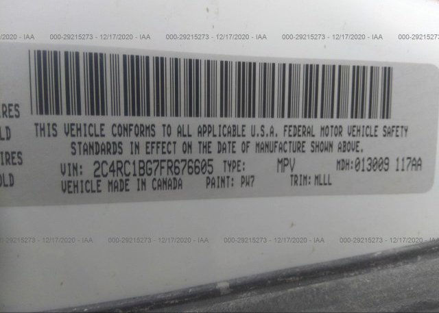 2C4RC1BG7FR676605 2015 CHRYSLER TOWN & COUNTRY