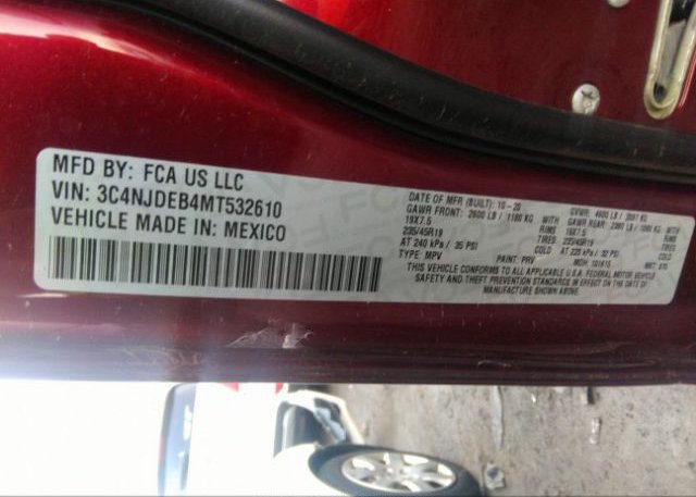 2021 JEEP COMPASS(VIN: 3C4NJDEB4MT532610