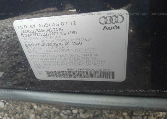 WA1LFAFP6CA136499 2012 AUDI Q5