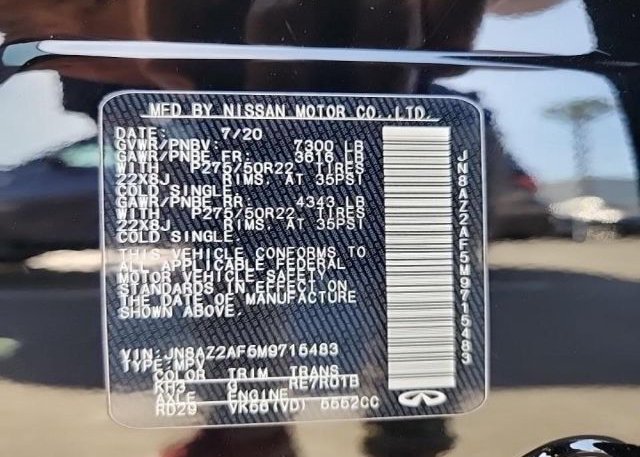 2021 INFINITI QX80(VIN: JN8AZ2AF5M9715483