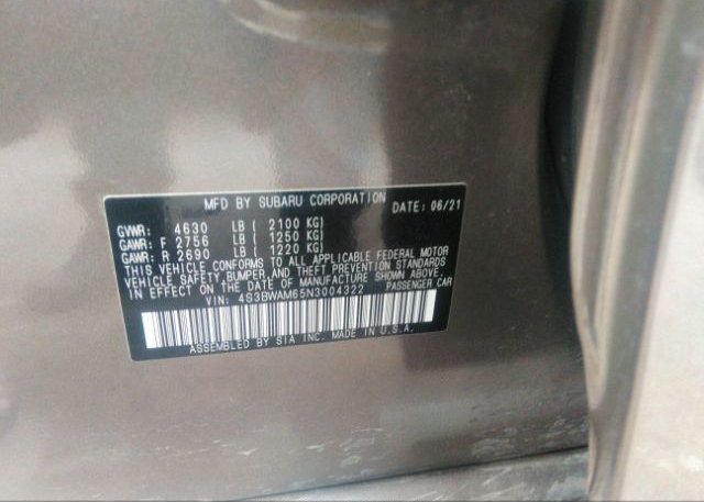 2022 SUBARU LEGACY(VIN: 4S3BWAM65N3004322